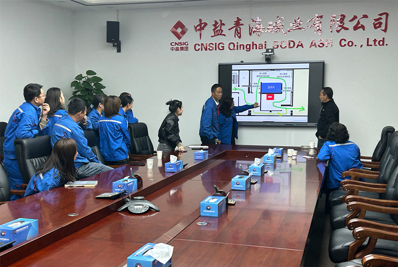 2025年5月13日我公司设计总监与中盐青海碱业有限公司专家向导就企业展厅设计计划计